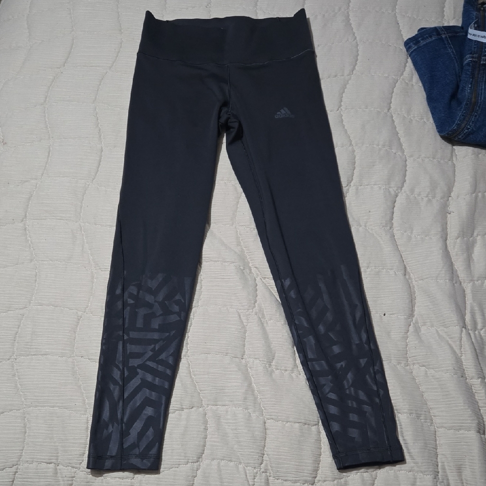 Adidas Grey Leggings with Matte Geo Print